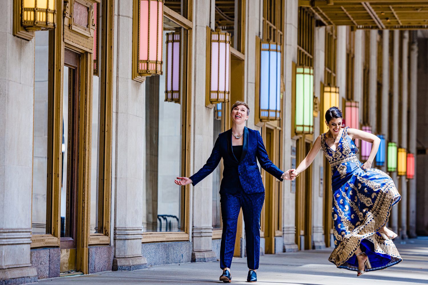 lgbtq couple portrait on their wedding day